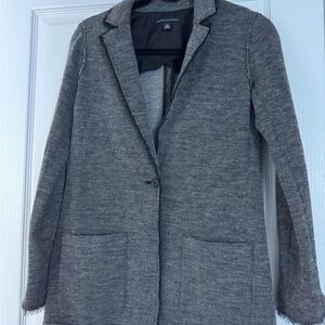 Banana Republic Gray Women's Blazer Coat with black crepe fabric edging